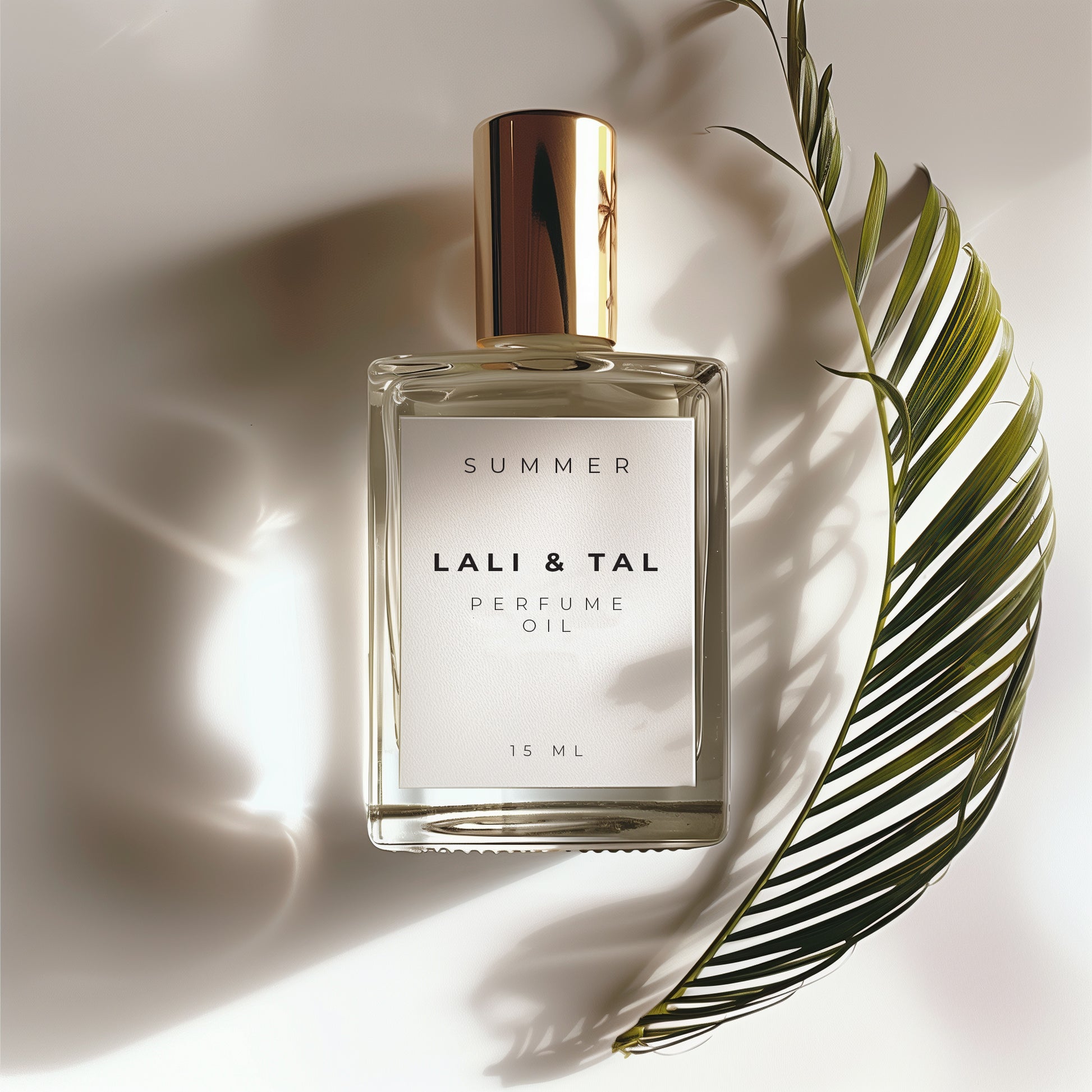 LALI & TAL SUMMER perfume oil styled with ingredients that reflect the fragrance notes.